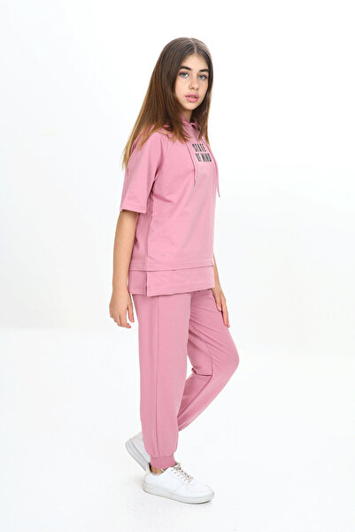 HayKids Σετ αθλητικής φόρμας με κοντομάνικο κορδόνι με κουκούλα για κορίτσι