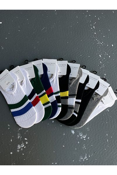 BYBASICMAN White Basic No-Show Socks
