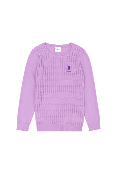 U.S. Polo Assn. Girl's Lilac Basic Sweater 50269034 -Vr034