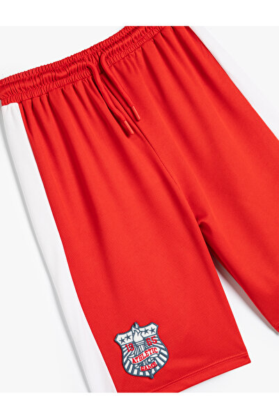 Koton Oversize Şort Renk Bloklu Baskı Detaylı Beli Lastikli