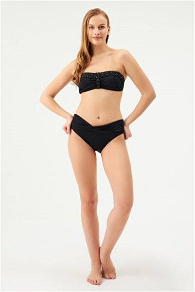 Eros Strapless Gathered Bikini Set 1008Esbk Black