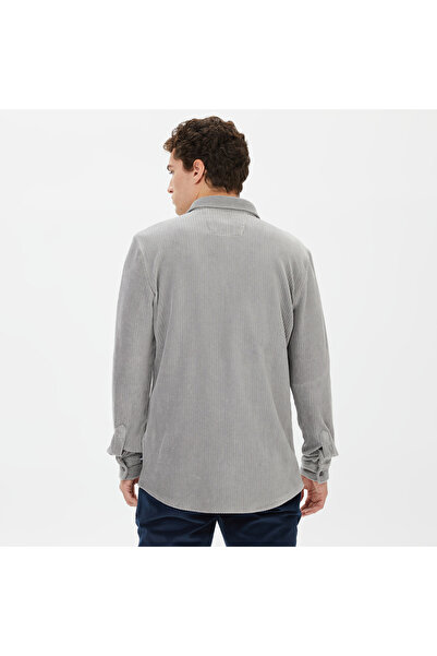 Nautica Erkek Gri Slim Fit Gömlek