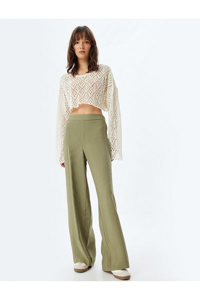 Koton Modal Pants High Waist Wide Leg