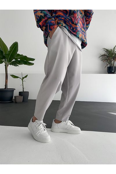 BYBASICMAN Light Gray Loose Cut Basic Trousers By-319