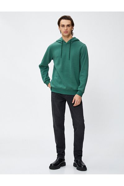 Koton Basic Hooded Sweat Long Sleeve Raised