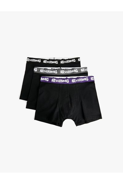 Koton Boxer Σετ 3 τεμαχίων με λεπτομέρεια σλόγκαν και ελαστική μέση