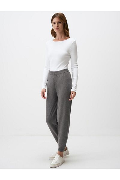 Jimmy Key Anthracite Melange High Waist Relaxed Fit Jogger Pants