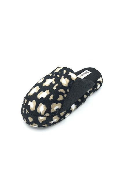 shoemio Γυναικείες παντόφλες σπιτιών Leona Black/Ecru