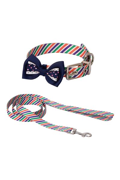 Eastland Bow Tie Neck Collar 20mm 40-50 cm + Extension 120cm Striped Pattern Svlrs
