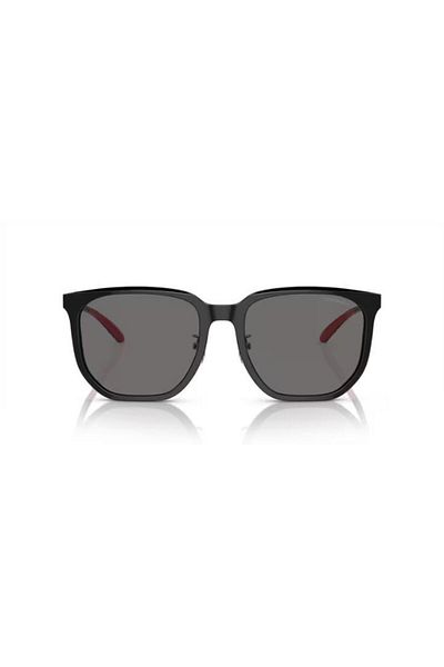 Emporio Armani نظارة شمسية مربعة للرجال - Ea 4215d - مقاس العدسة: 56 مم - أسود لامع