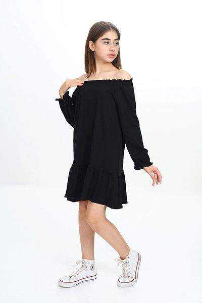 HayKids Rochie de lungime midi din țesătură încrețită pentru fete