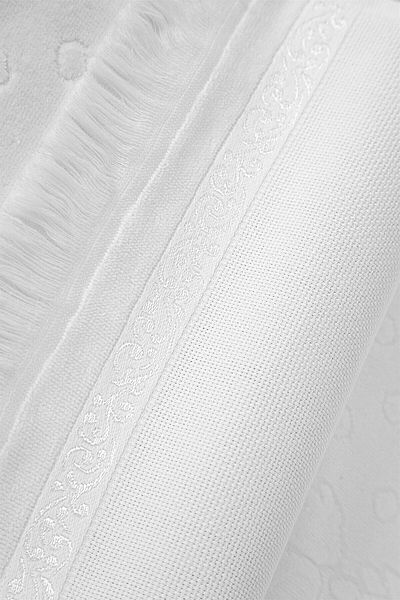 Fiesta 6 τεμάχια 30x50 Etam's Jacquard με κρόσσια λευκή καμβά