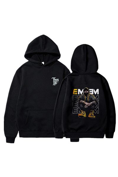 Touz Moda Φούτερ με κουκούλα με κουκούλα ραπ με μαύρο Unisex