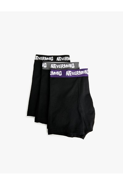 Koton Boxer Σετ 3 τεμαχίων με λεπτομέρεια σλόγκαν και ελαστική μέση