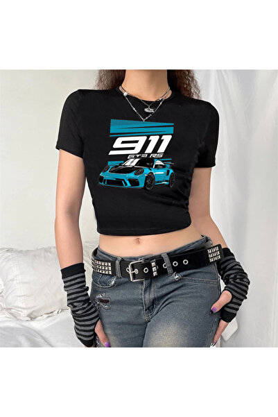 Toum Modessy 911 Stars Printed Black Crop