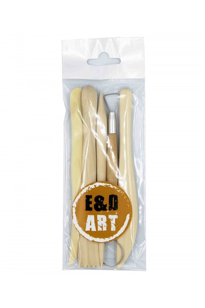 E&D ART Ebeşuar 5'li Ahşap Kil Şekillendirme Seti / ed.52738