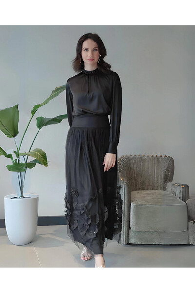 SERPİL Serpil Kadın Siyah Etek 39672