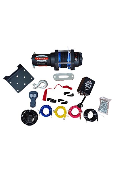 hunter winch Hunter Vinç 4000 LB Sentetik Halat Atv 4x4 Offroad Uzaktan Kumandalı 12V