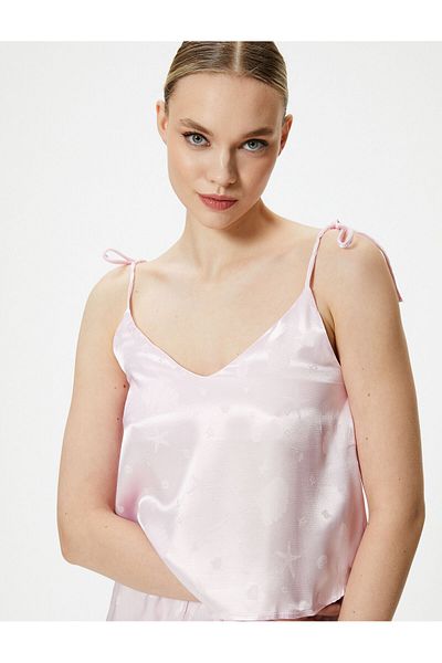 Koton Satin-Pyjama-Oberteil mit dünnen Trägern