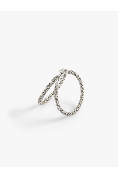 Koton Ring Earrings Crystal Stone Steel Blended Medium Size