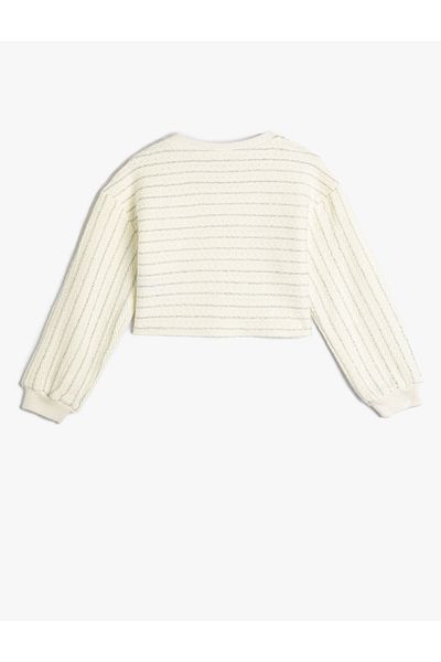 Koton Crop Sweatshirt Long Sleeve Crew Neck