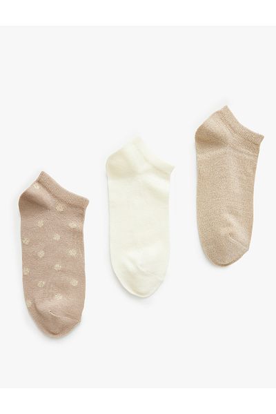 Koton Set de șosete cu buline cu sclipici din 3 piese - Multicolor