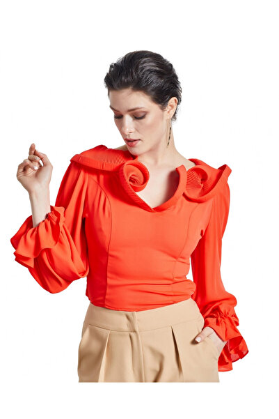 SERPİL Serpil Kadın Koral Bluz 34105