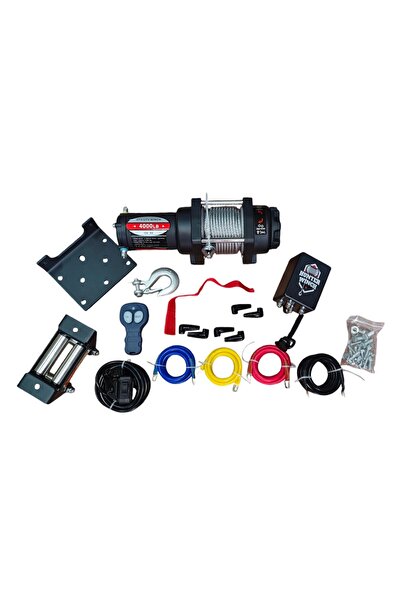 hunter winch Hunter Vinç 4000 LB Çelik Halat Atv 4x4 Offroad Uzaktan Kumandalı 12V