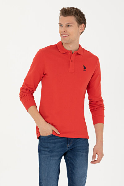 U.S. Polo Assn. Ανδρικό κόκκινο βασικό φούτερ 50269404-VR030