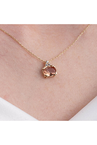 FasekGold Gümüş Kolye - 1.15 Karat Zultanit Sade Modern Tasarım Minimal Doğal...