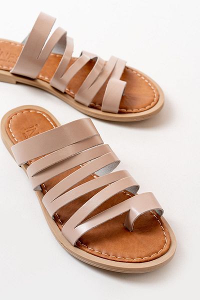 infon shoes creation 169-082 Nut Orthopedic Genuine Leather Women's Slippers