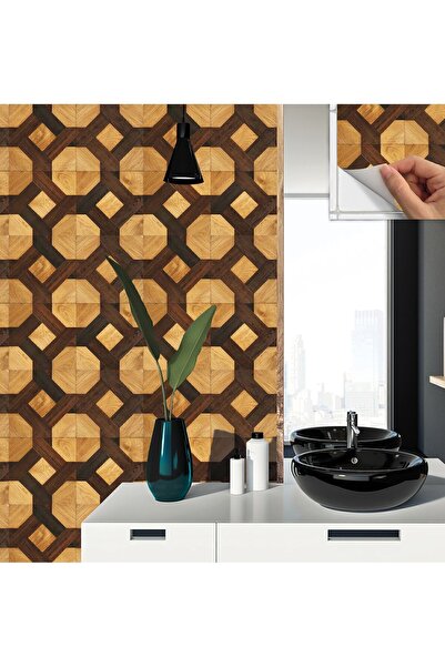 TİNK Kendinden Yapışkanlı Ahşap 008 Desenli Pvc Karo 30x30 Cm (4 ADET) 0,36 M²