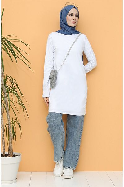 Bwest Natural Plain Basic Tunic - 06016.002 - White