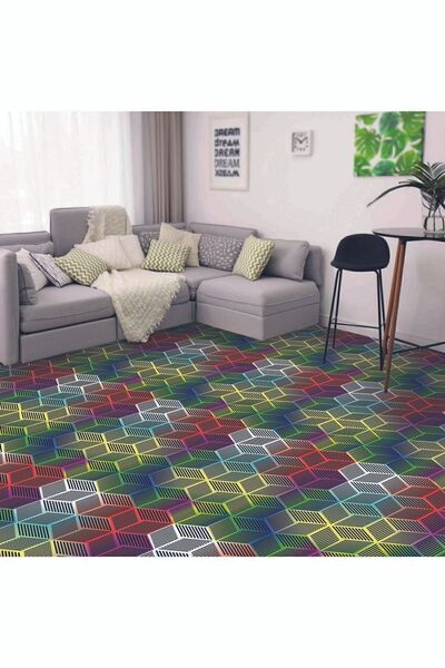 TİNK Kendinden Yapışkanlı Renkli Geometrik Altıgen Pvc Karo 27x31 cm