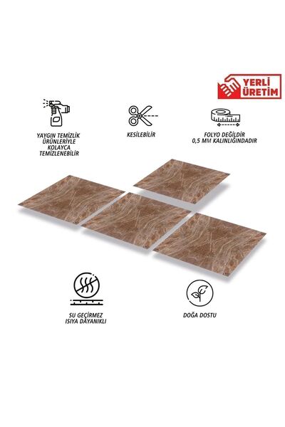 TİNK Kendinden Yapışkanlı Silinebilir Mermer 015 Desenli Pvc Karo 30x30 Cm (11 ADET) 1m2