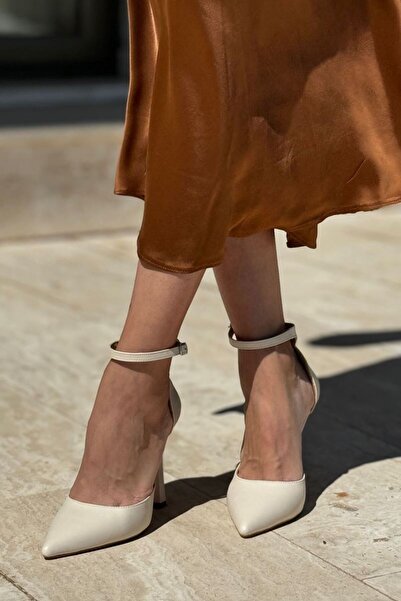 Gökhan Talay Laura Bej Cilt Yüksek Topuklu (10 cm) Klasik Topuklu Kadın Ayakkabı