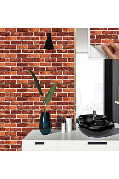 TİNK Kendinden Yapışkanlı Seramik Kaplama Kırmızı Tuğla Desenli Pvc Karo 30x30 Cm (4 ADET) 0,36 M2