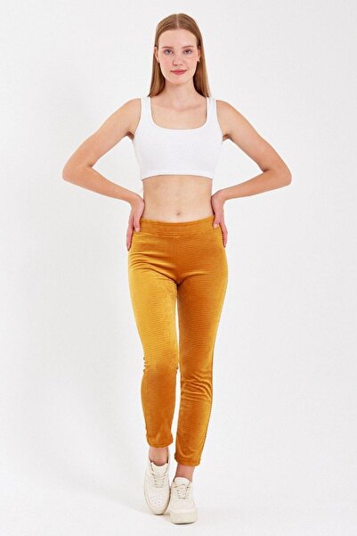 Mossta Colanți din velur muștar