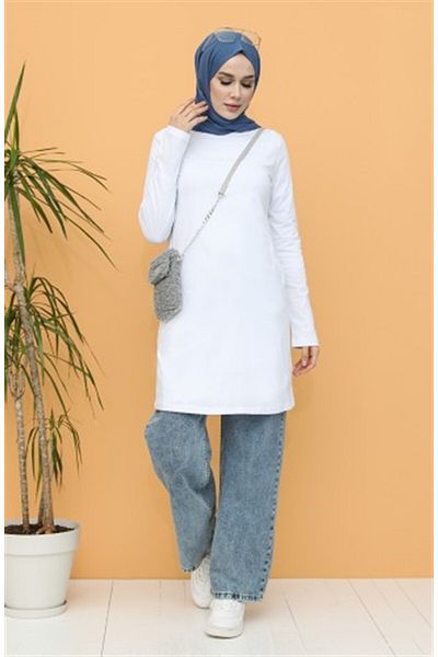 Bwest Natural Plain Basic Tunic - 06016.002 - White