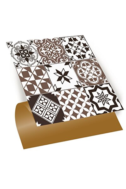 TİNK Kendinden Yapışkanlı Karma Kahveli Siyah Desenli Pvc Karo 30x30 Cm (11 A...