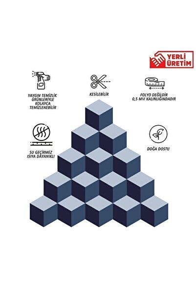 TİNK Kendinden Yapışkanlı Popart Altıgen Pvc Karo 27x31 cm