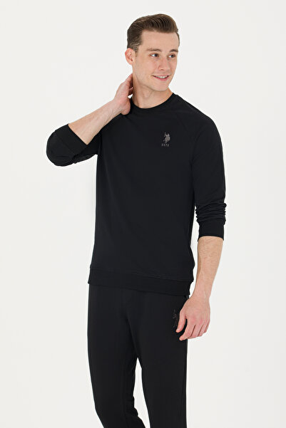 U.S. Polo Assn. Hanorac negru de bază pentru bărbați 50269412-VR046
