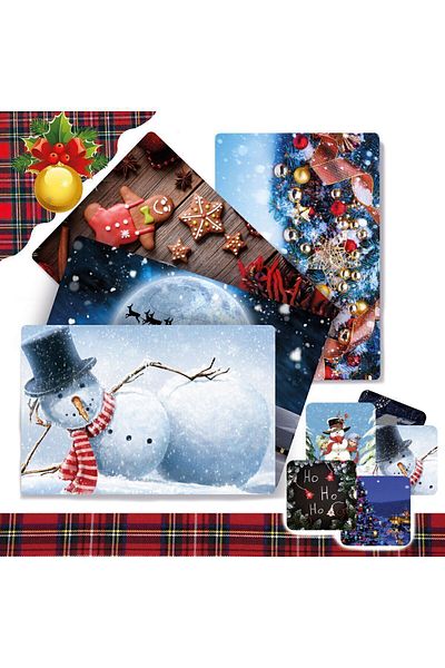 TİNK Christmas Patterned PVC 4-Piece Placemat 30x45 Cm