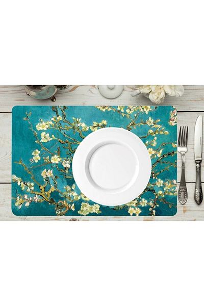 TİNK Almond Branches Patterned PVC 4-Piece Placemat 30x45 Cm