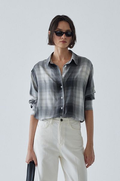 Suud Collection Plaid Patterned Smoked Daddy Shirt