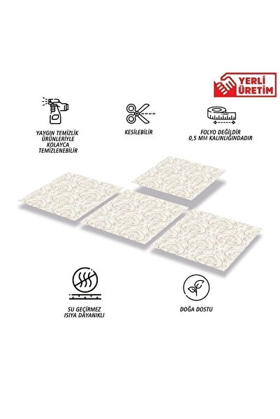 TİNK Kendinden Yapışkanlı Salon Çiçekli Desenli Pvc Karo 30x30 Cm (11 ADET) 1m2