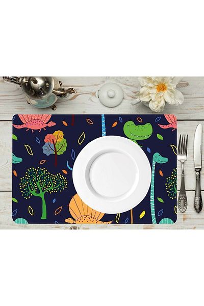 TİNK Dinosaur Patterned PVC 4-Piece Placemat 30x45 Cm