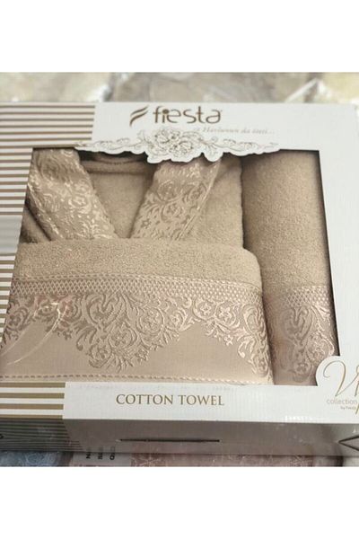 Fiesta Σετ μπουρνούζι μονό βαμβακερό Jacquard
