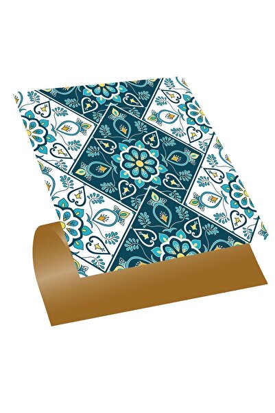 TİNK Kendinden Yapışkanlı Turkuaz Çiçek Desenli Pvc Karo 30x30 Cm (56 ADET) 5 M²