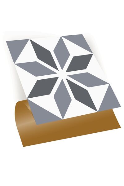 TİNK Kendinden Yapışkanlı Kesilebilir Geometrik 01 Desenli Pvc Karo 30x30 Cm ...